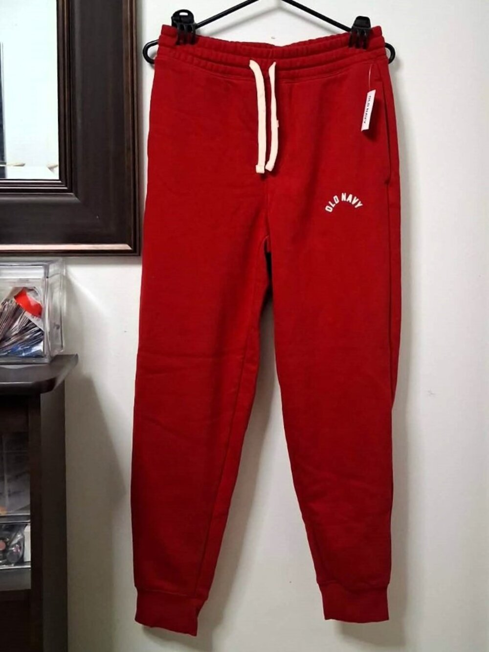 Gift for Her - Old Navy Red Tapered Jogger Sweatpants Small NWT Oversized Unisex